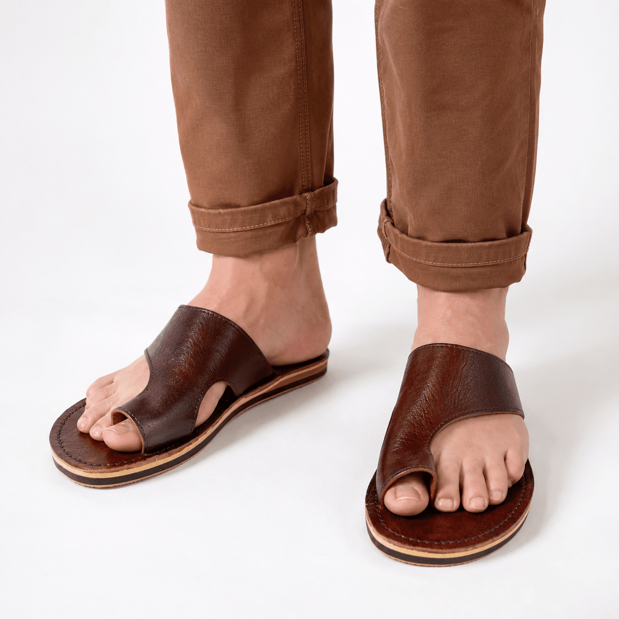 Sandales Homme en Cuir Véritable à Entredoigt – Fabrication Artisanale à Fès | Yamiriam - YaMiriam