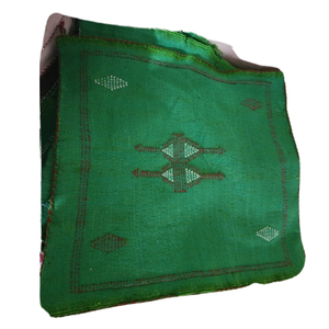 Coussin Sabra Vert & Broderies Berbères | Yamiriam