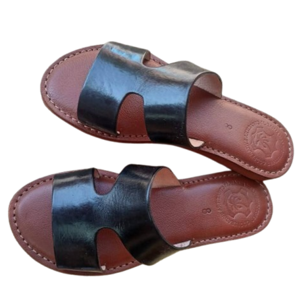 Sandale Femme Style H Bleu et Noir | Yamiriam