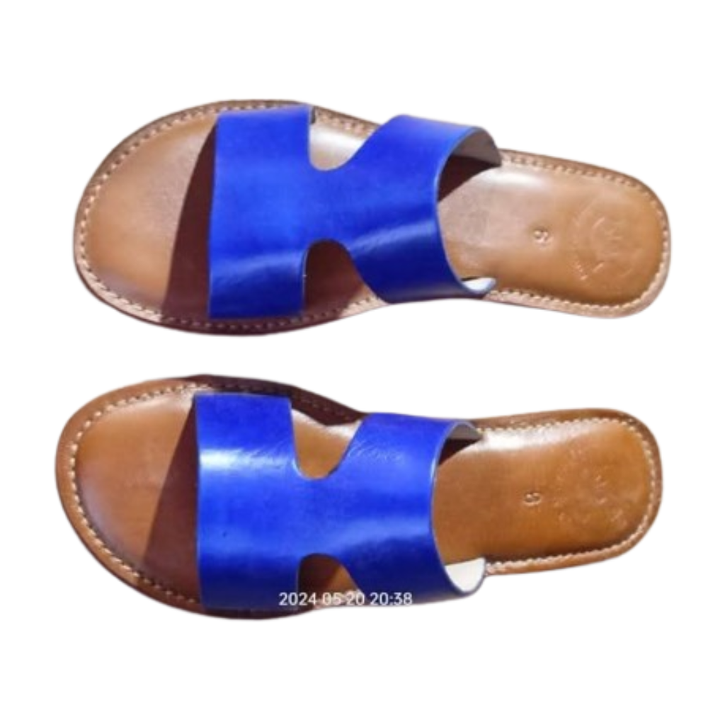 Sandale Femme Style H Bleu et Noir | Yamiriam