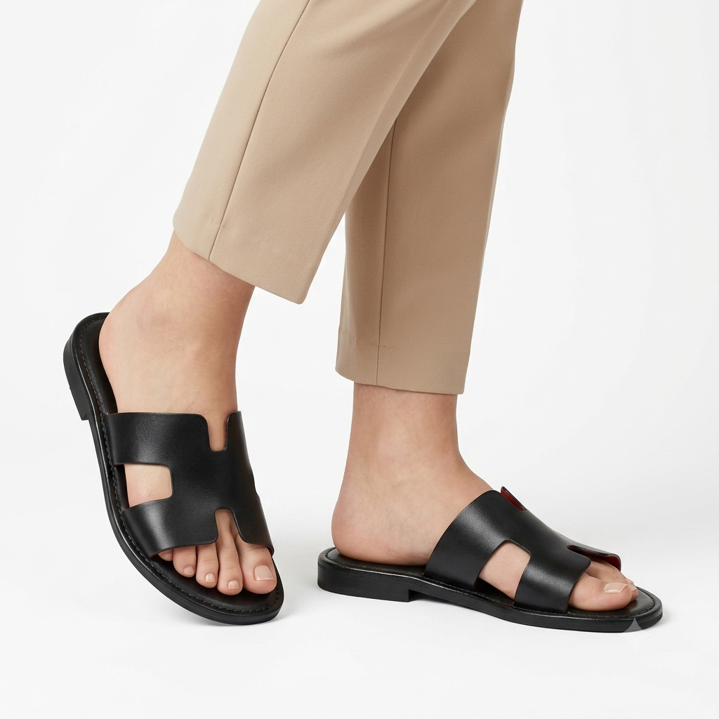 Sandale Noire Brillante Originale | Yamiriam