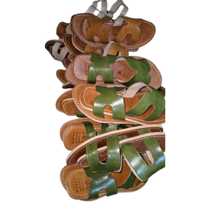 Sandale Style H Verte et Marron | Yamiriam