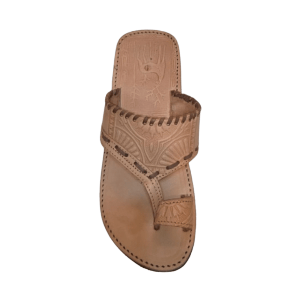 Sandales Artisanales Homme Louzi en Cuir Beige | Confort Été – Yamiriam