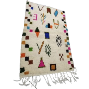 Tapis Azilal Bordures Pixelisées & Motifs Berbères | Yamiriam
