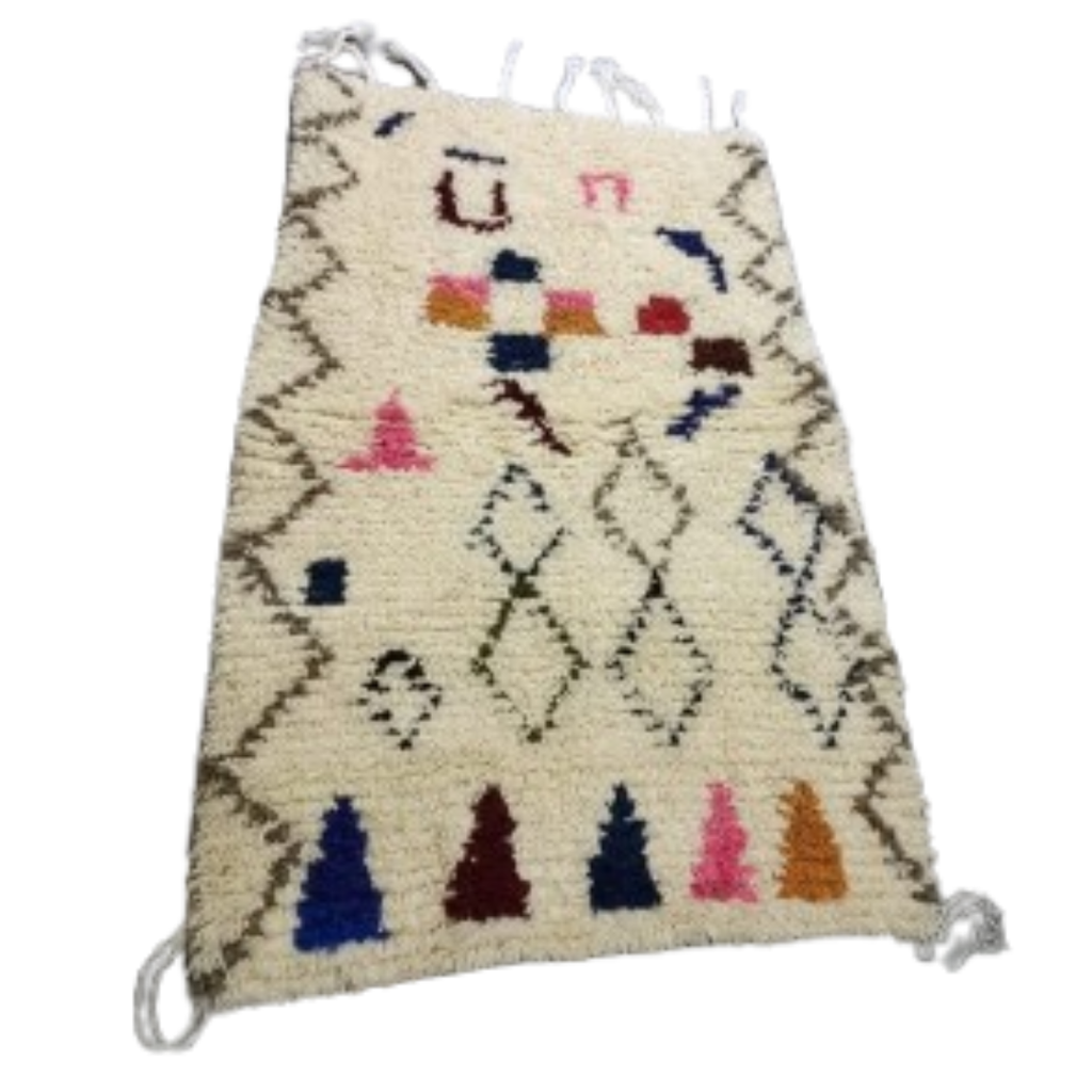 Tapis Azilal Bordures Zigzag & Losanges Centraux | Yamiriam