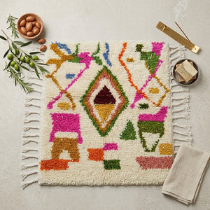 Tapis Azilal Grand Losange Central & Formes Vives | Yamiriam