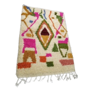 Tapis Azilal Grand Losange Central & Formes Vives | Yamiriam