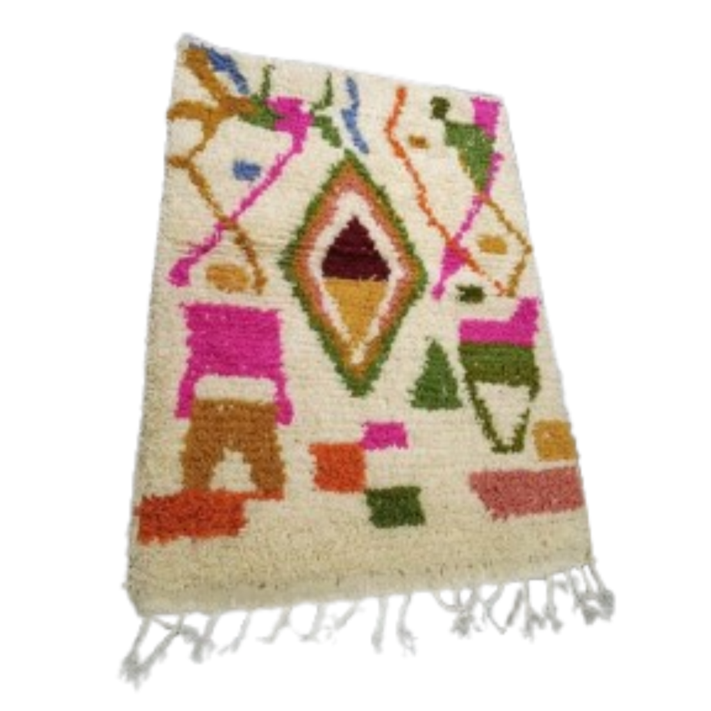 Tapis Azilal Grand Losange Central & Formes Vives | Yamiriam