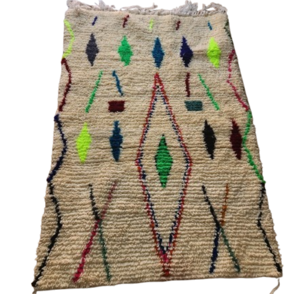 Tapis Azilal Grand Losange Central Multicolore | Yamiriam