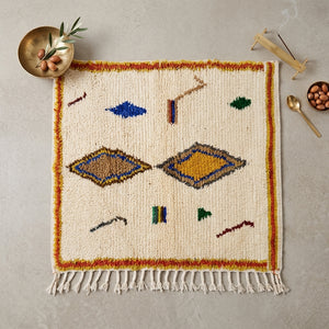Tapis Azilal Grands Losanges & Cadre Coloré | Yamiriam