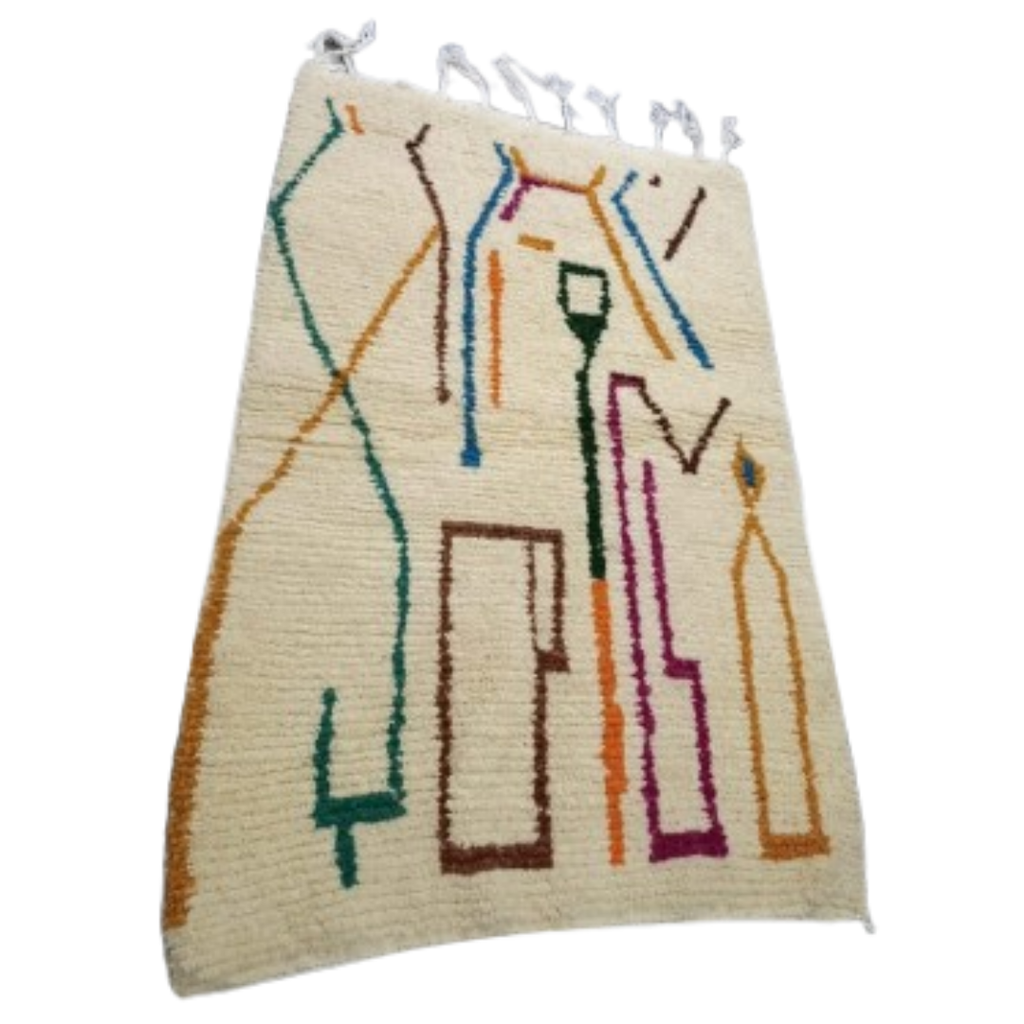 Tapis Azilal Lignes Abstraites & Symboles Minimalistes | Yamiriam