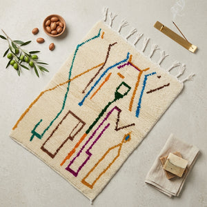 Tapis Azilal Lignes Abstraites & Symboles Minimalistes | Yamiriam