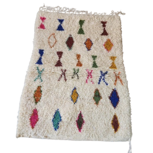 Tapis Azilal Losanges Colorés & Symboles Sabliers | Yamiriam