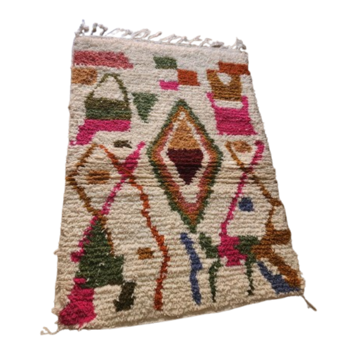 Tapis Azilal Médaillon Central & Motifs Colorés | Yamiriam