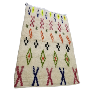 Tapis Azilal Rangées Géométriques & Symboles Berbères | Yamiriam