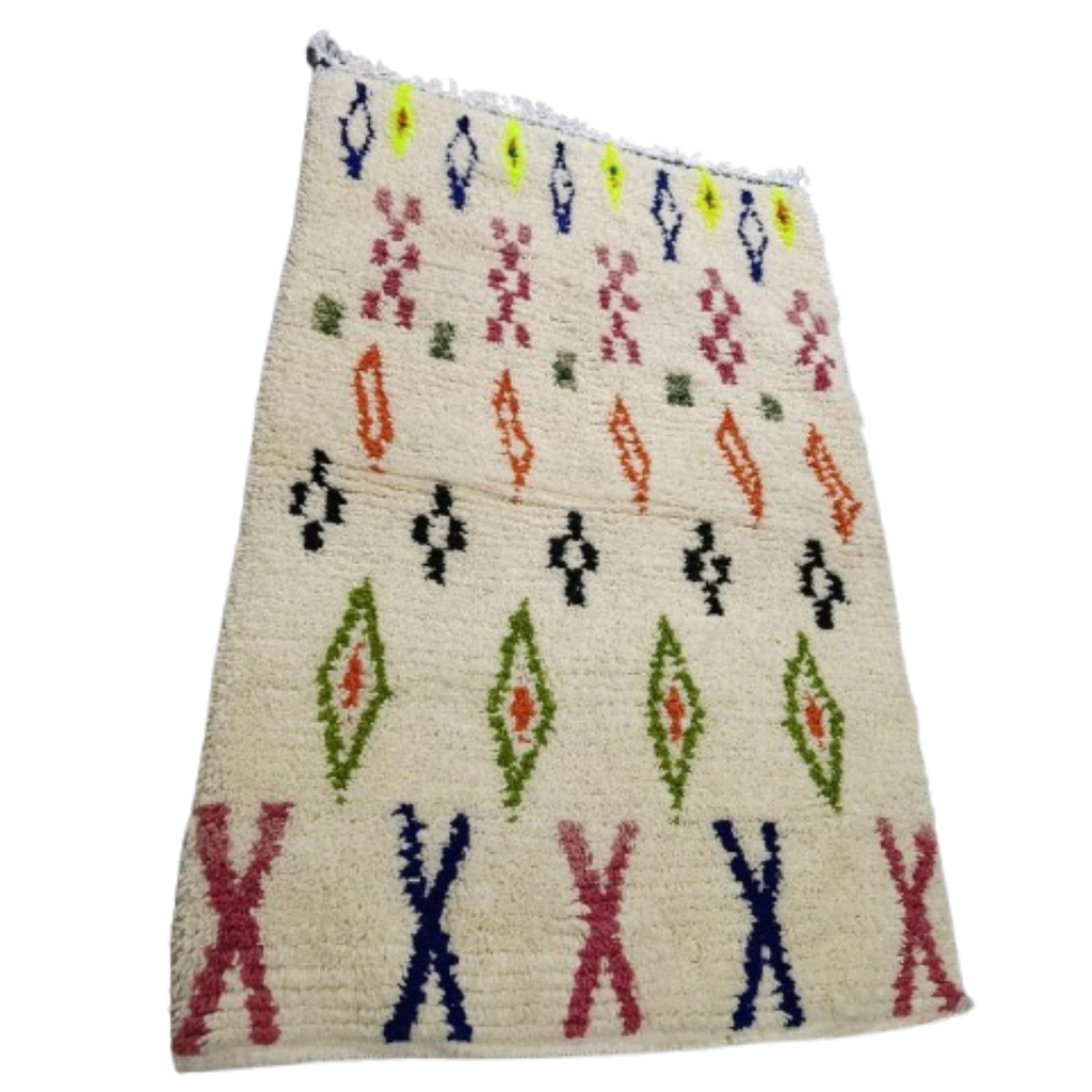 Tapis Azilal Rangées Géométriques & Symboles Berbères | Yamiriam