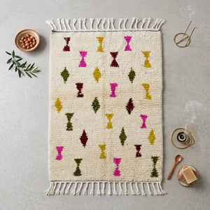 Tapis Azilal Sabliers & Losanges Multicolores | Yamiriam