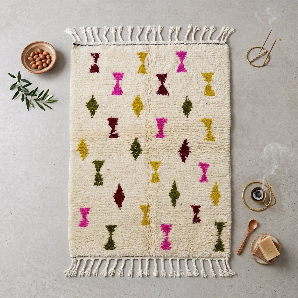 Tapis Azilal Sabliers & Losanges Multicolores | Yamiriam