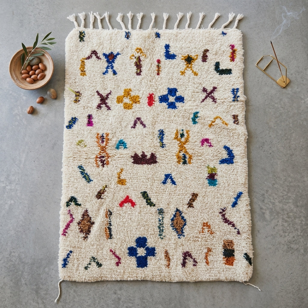 Tapis Azilal Symboles Amazighs Miniatures | Yamiriam