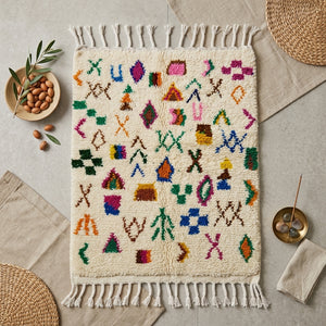 Tapis Azilal Symboles Berbères & Motifs Géométriques | Yamiriam