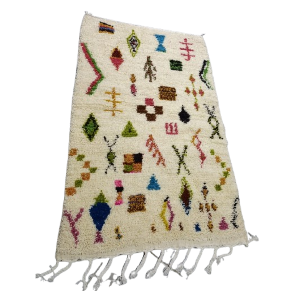 Tapis Azilal Symboles Berbères & Motifs Multicolores | Yamiriam