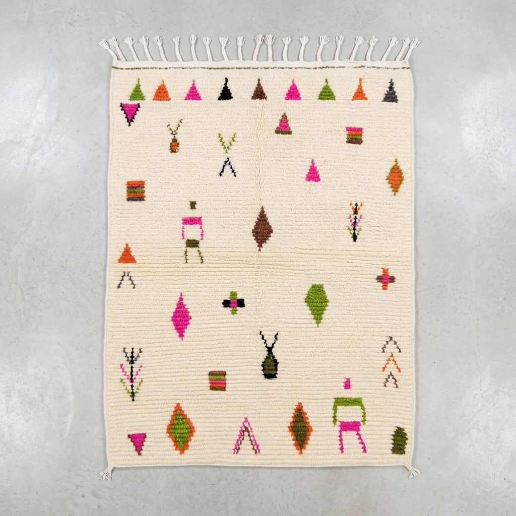 Tapis Azilal Symboles & Géométrie Minimaliste | Yamiriam