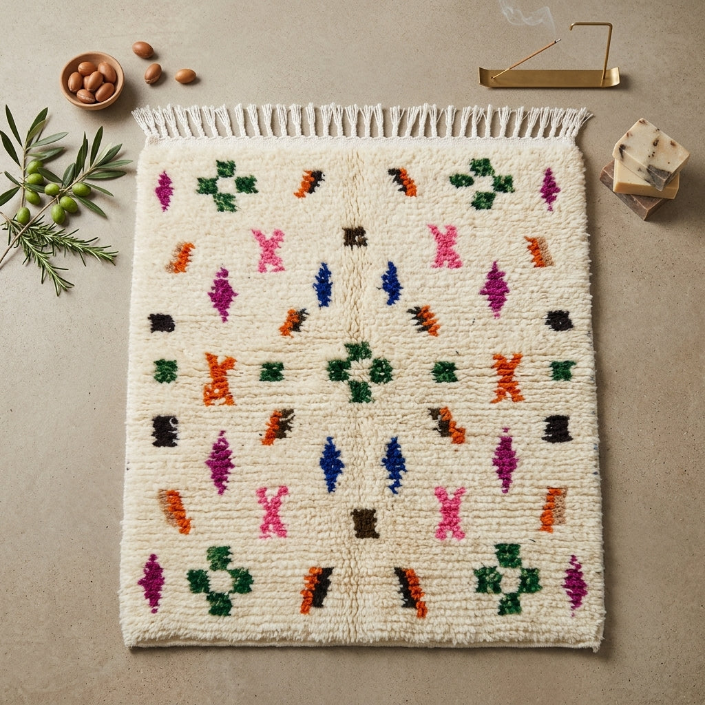 Tapis Azilal Symboles Géométriques & Motifs Berbères | Yamiriam