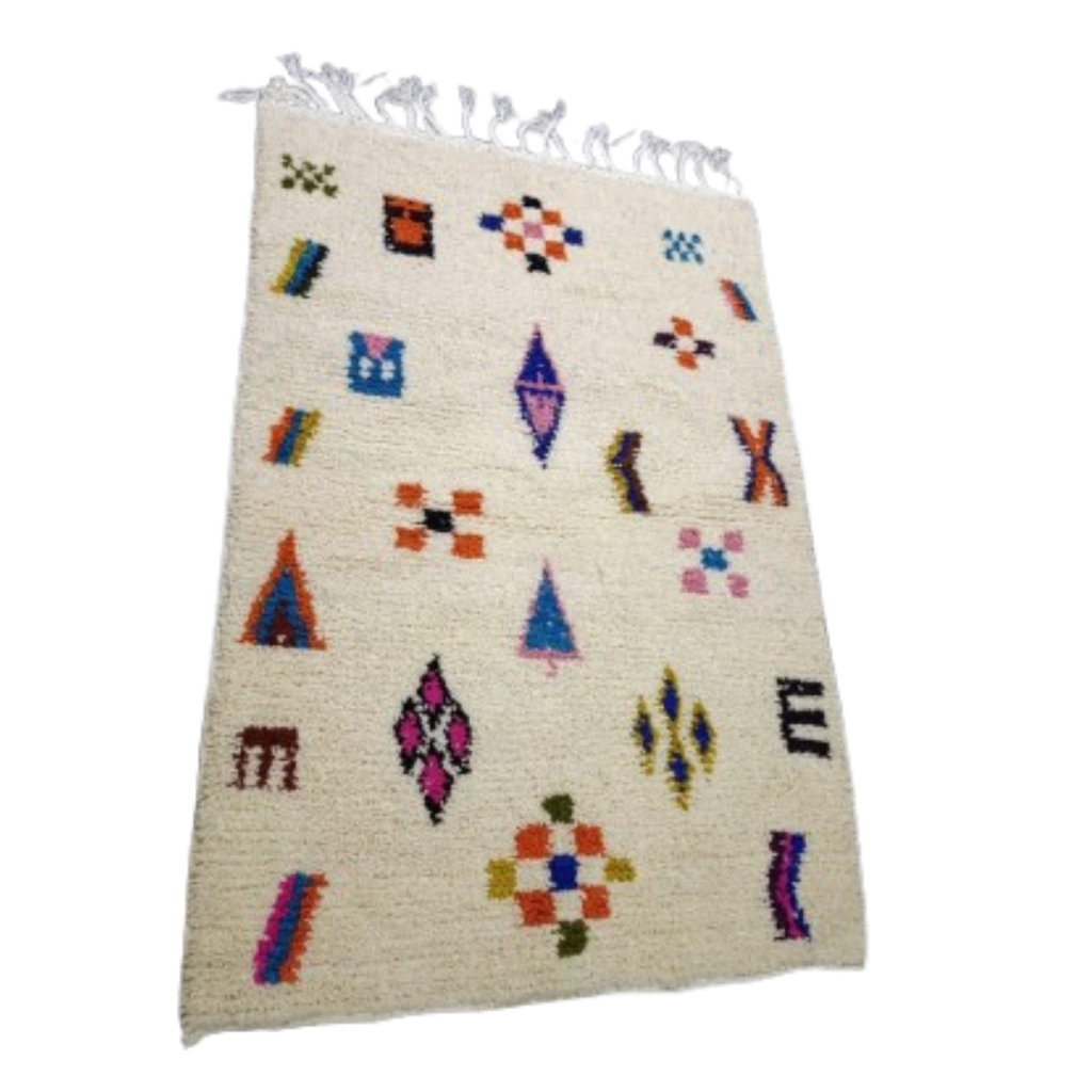 Tapis Azilal Symboles Géométriques & Motifs Colorés | Yamiriam