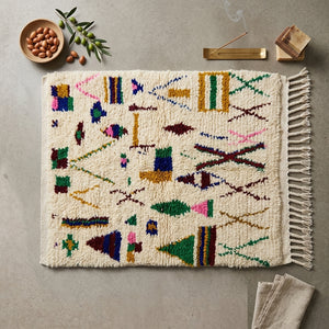 Tapis Azilal Symboles Géométriques & Triangles Colorés | Yamiriam