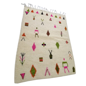 Tapis Azilal Symboles Miniatures & Motifs Colorés | Yamiriam