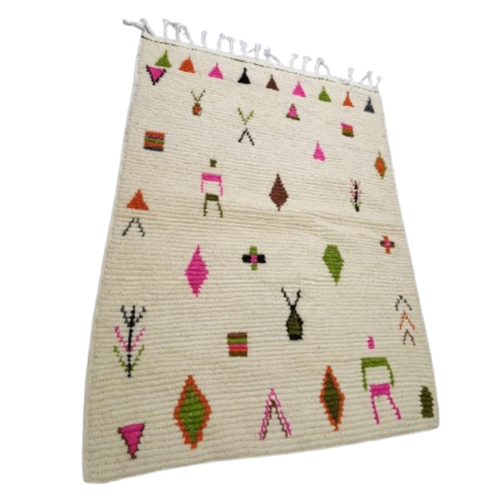 Tapis Azilal Symboles Miniatures & Motifs Colorés | Yamiriam