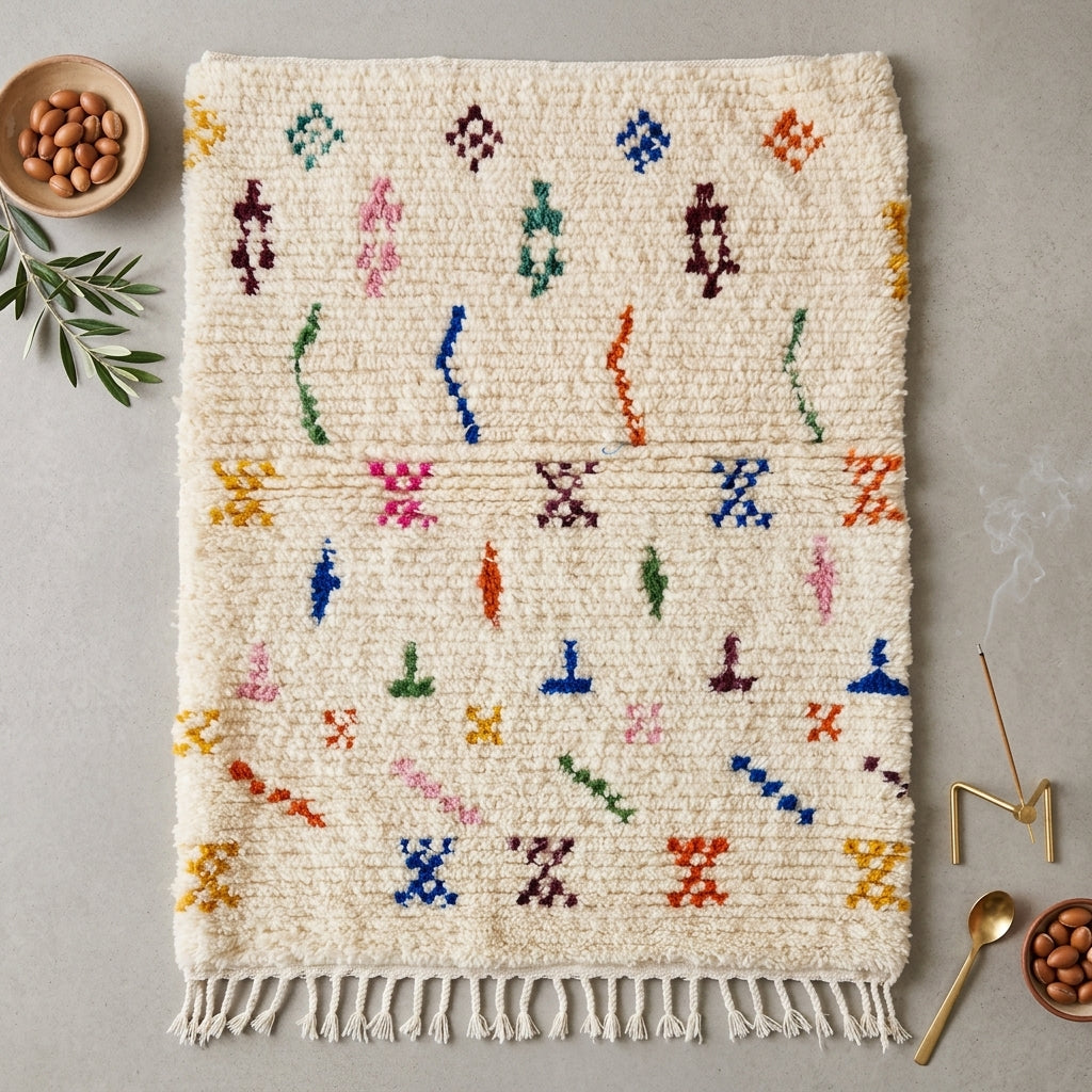 Tapis Azilal Symboles Minimalistes & Géométriques | Yamiriam