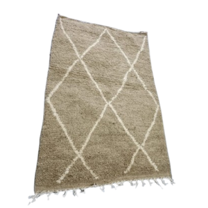 Tapis Beni Ourain Beige & Losanges Blancs | Yamiriam