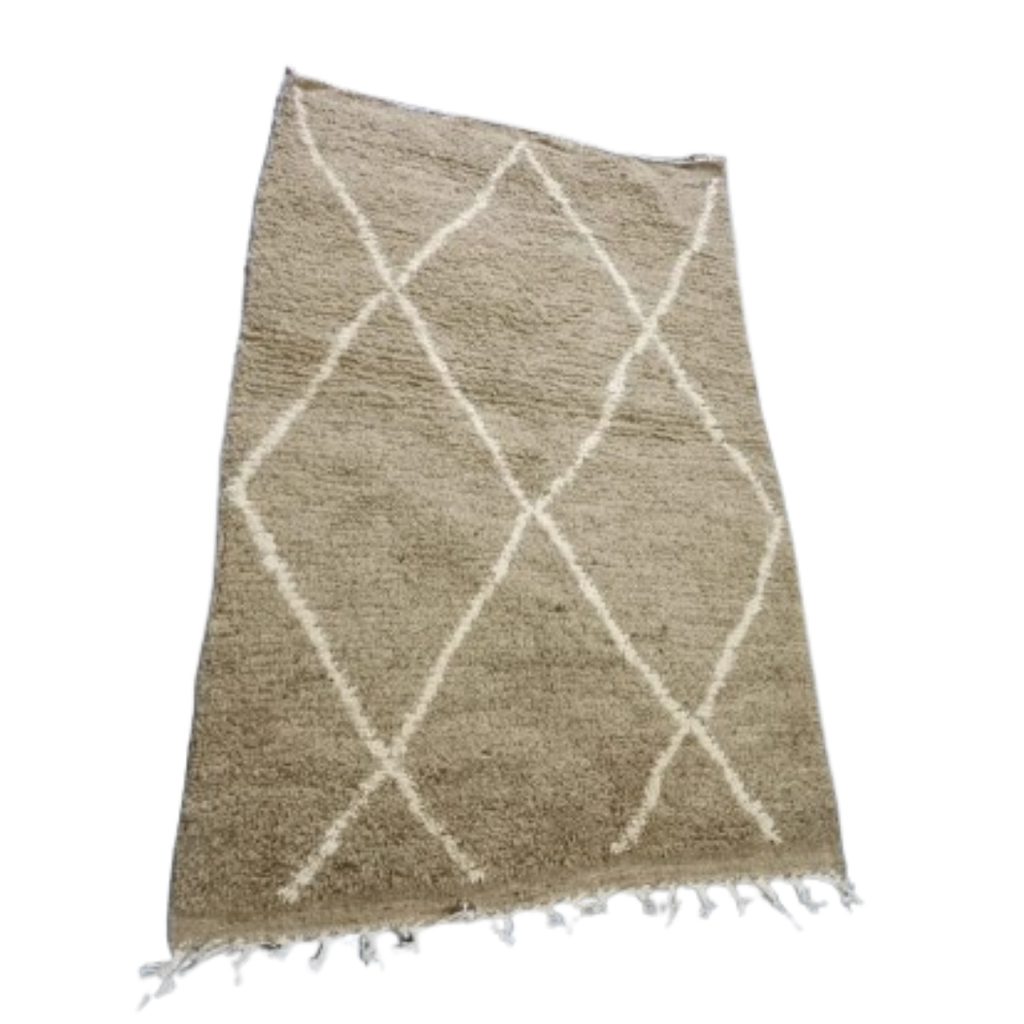 Tapis Beni Ourain Beige & Losanges Blancs | Yamiriam
