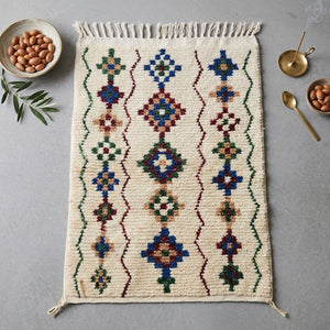 Tapis Zanafi Azilal Lignes de Losanges Mosaïques | Yamiriam