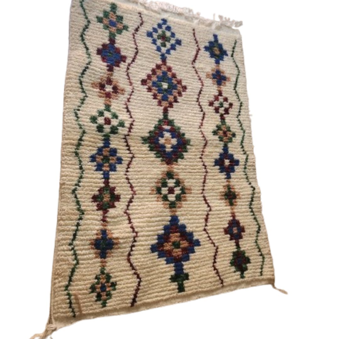 Tapis Zanafi Azilal Lignes de Losanges Mosaïques | Yamiriam
