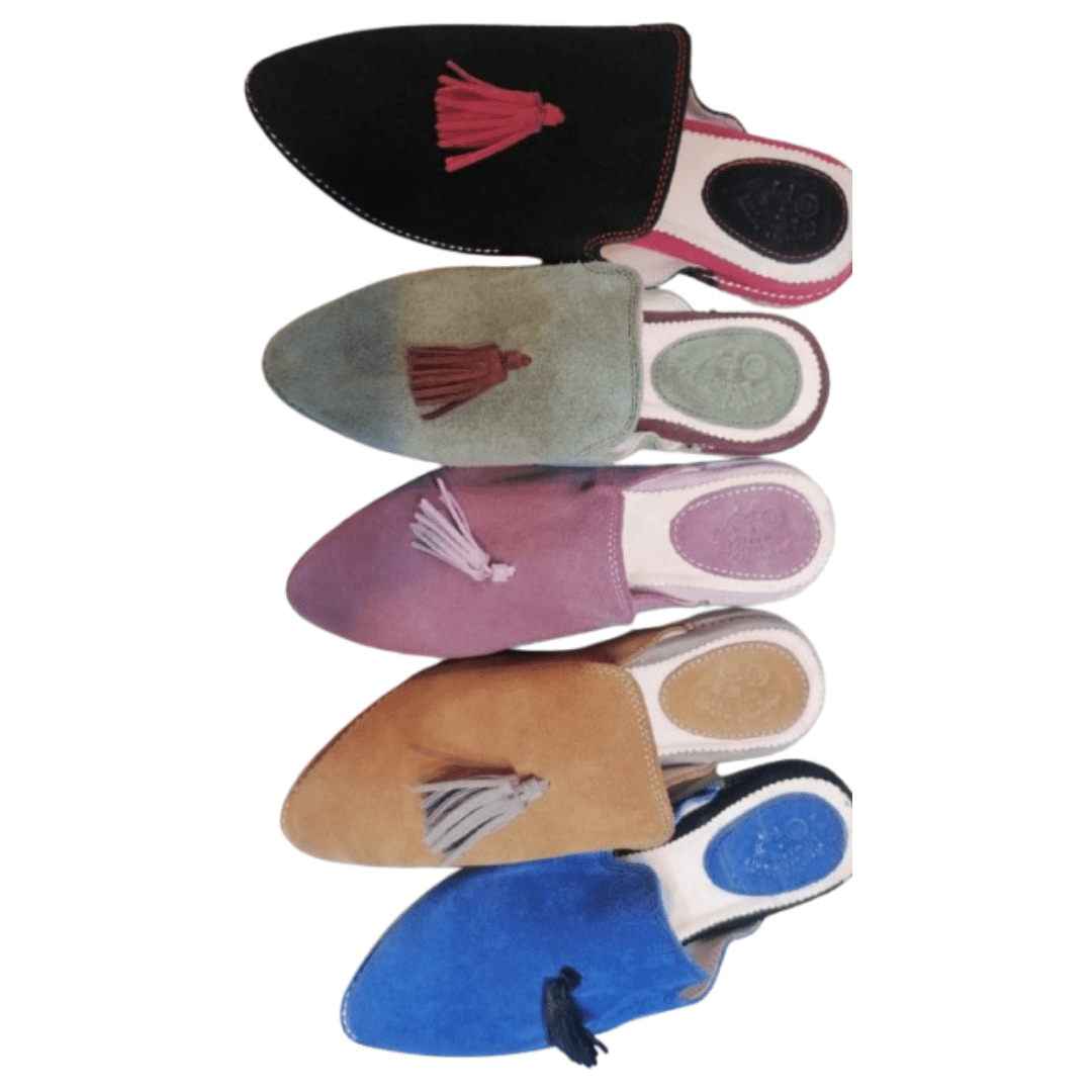 Belgha Babouche Marocaine en Daim Artisanal | Confort Été – Yamiriam - YaMiriam