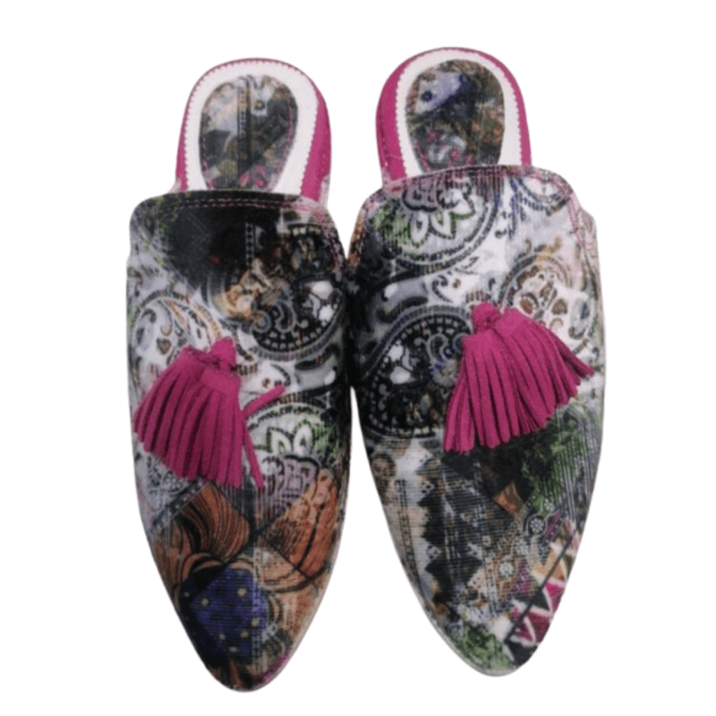 Belgha Marocaine Femme en Cuir Multicolore | Yamiriam - YaMiriam