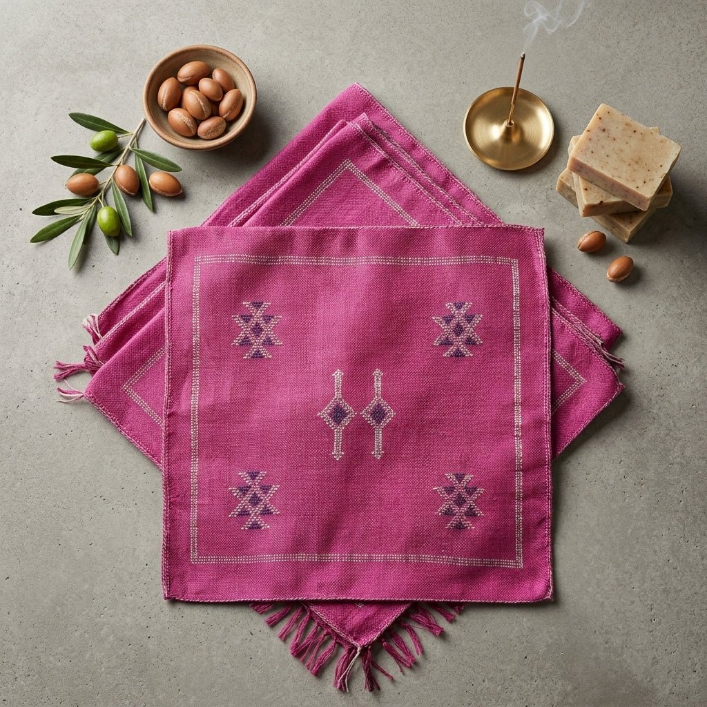 Coussin Berbère Rose Carré 50x50 | Yamiriam - YaMiriam