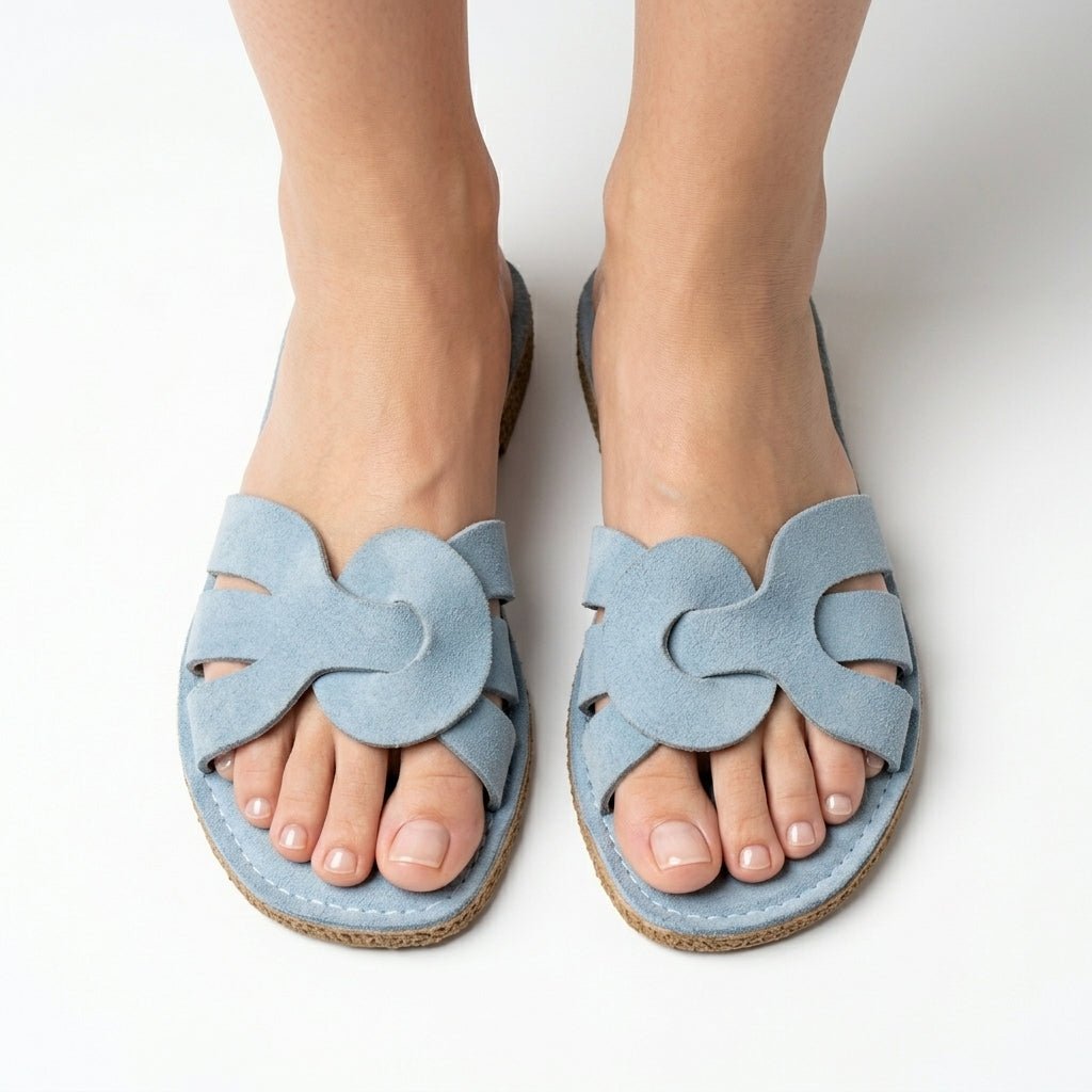 Mules en Daim Bleu Azur pour Femme - Style Chic & Douceur - YaMiriam