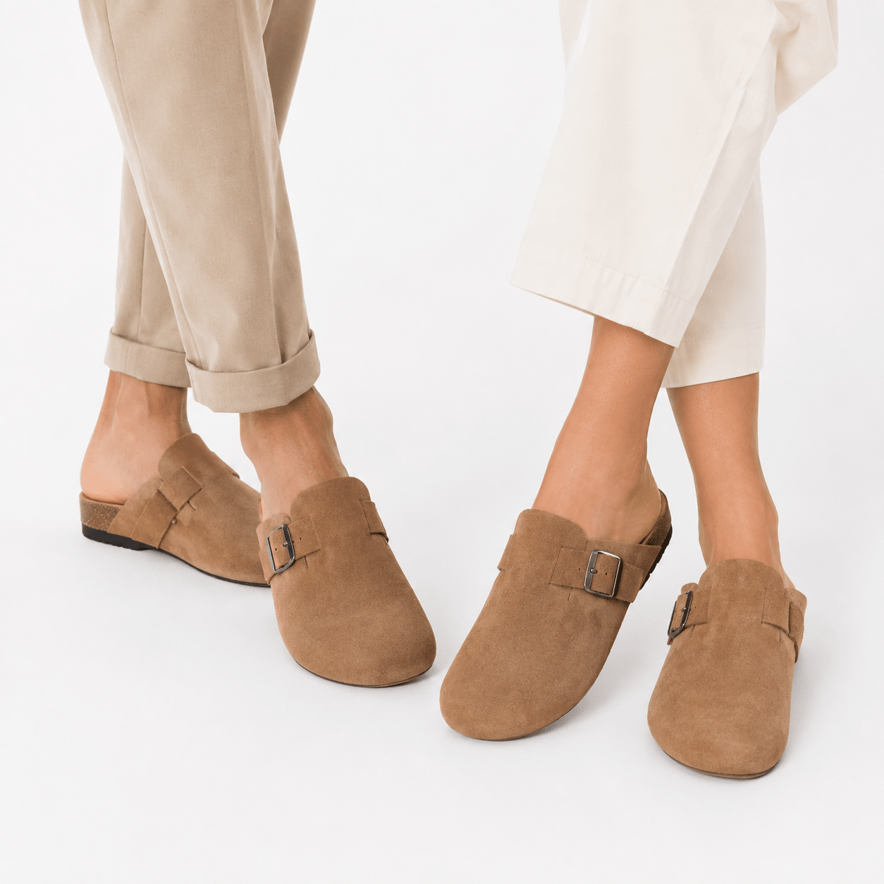 Mules Sabots en Daim Marron Terre Artisanales | Confort Été – Yamiriam - YaMiriam