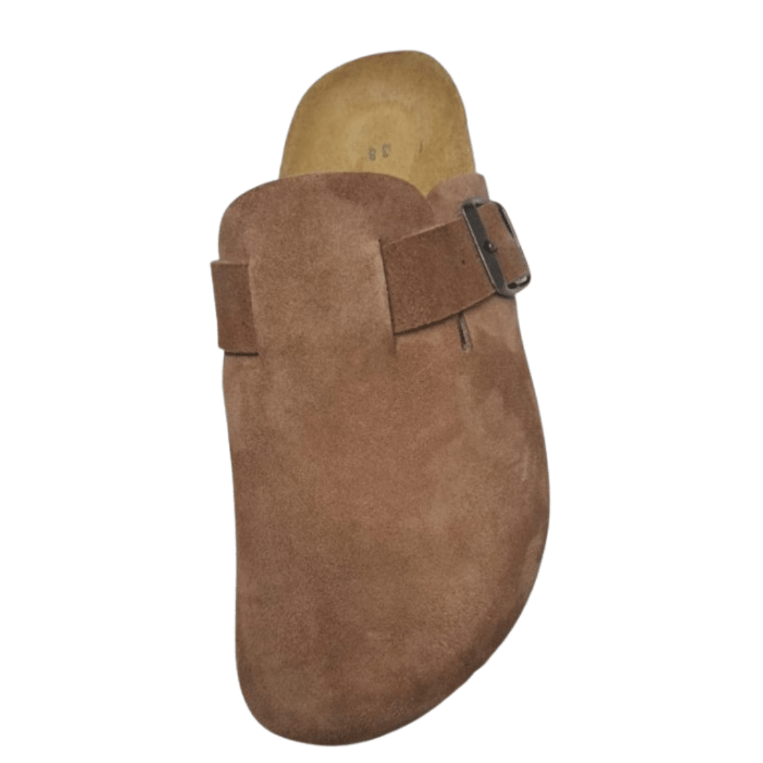 Mules Sabots en Daim Marron Terre Artisanales | Confort Été – Yamiriam - YaMiriam