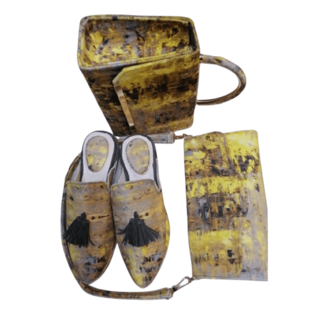Pack Marocain Desert Yellow en Cuir Artisanal | Yamiriam - YaMiriam