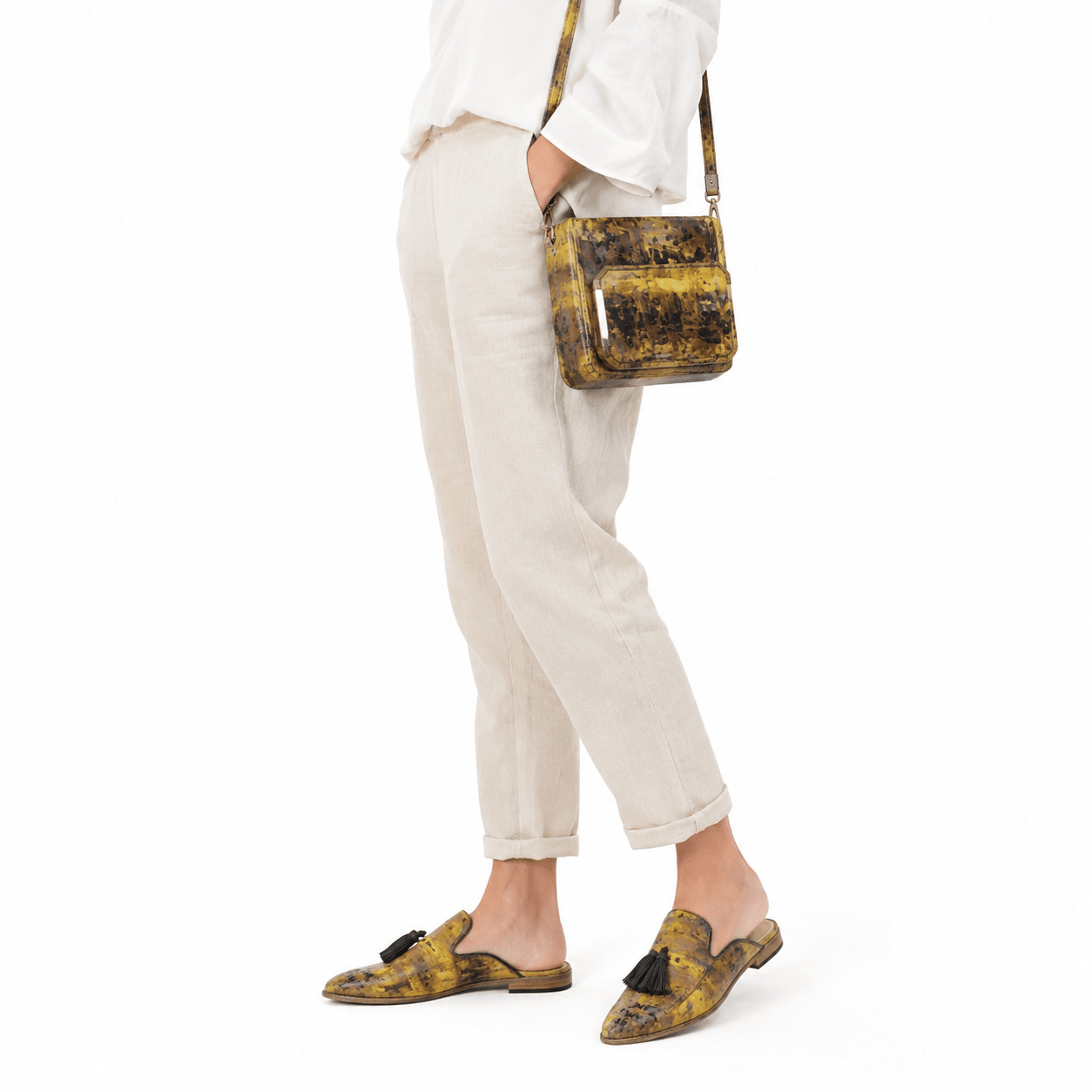 Pack Marocain Desert Yellow en Cuir Artisanal | Yamiriam - YaMiriam