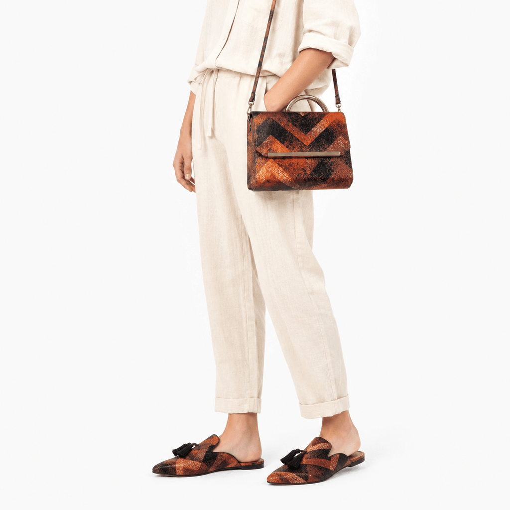 Pack Marocain Orange Berkane en Cuir Artisanal | Yamiriam - YaMiriam