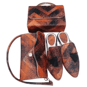 Pack Marocain Orange Berkane en Cuir Artisanal | Yamiriam - YaMiriam