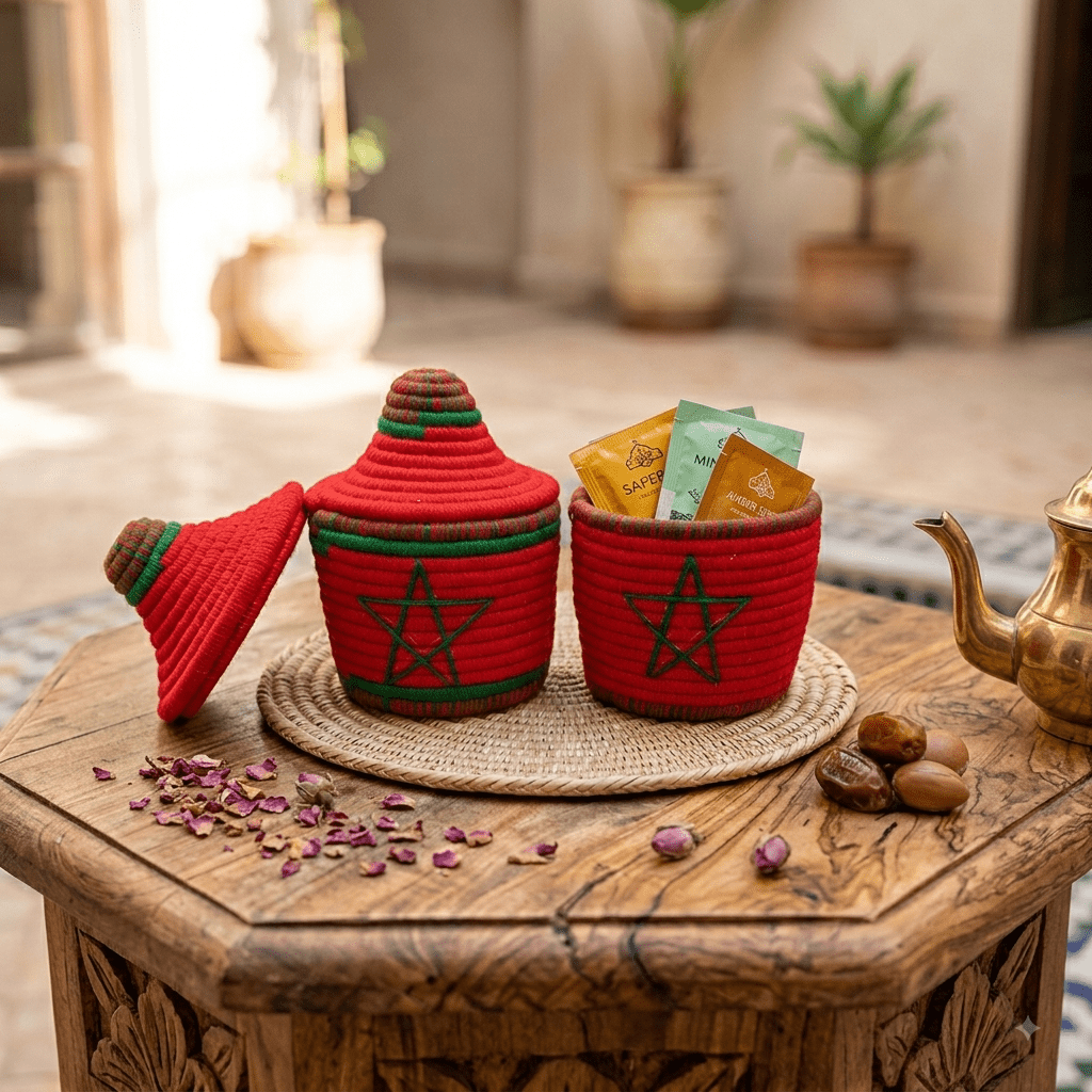 Panier Marocain avec Drapeau du Maroc | Yamiriam - YaMiriam