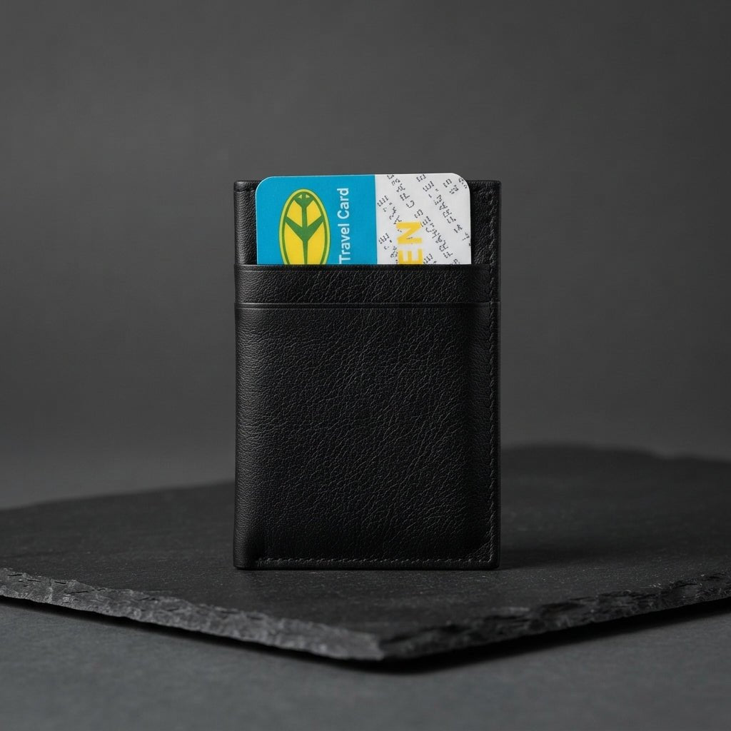 Porte-Cartes en Cuir Noir Classique | Yamiriam - YaMiriam
