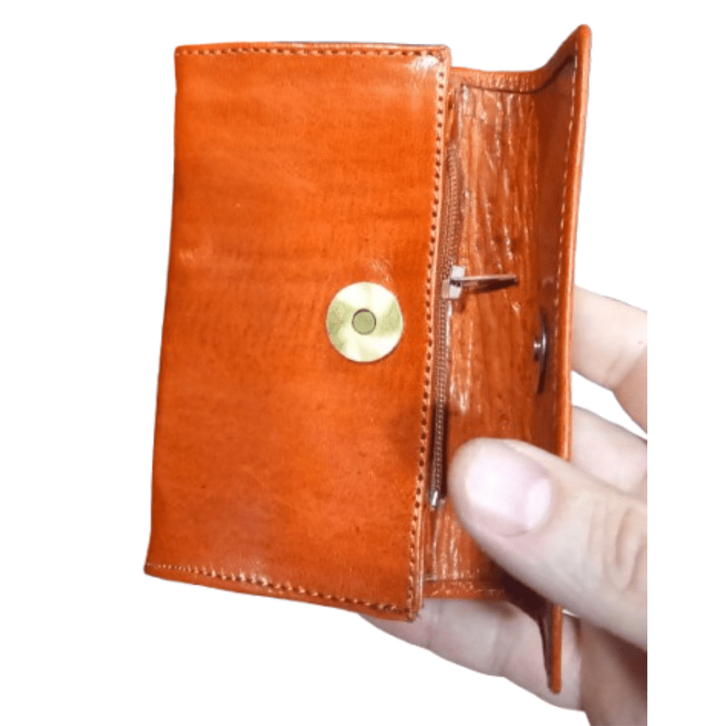 Porte-Cartes Rabat Cognac en Cuir | Yamiriam - YaMiriam