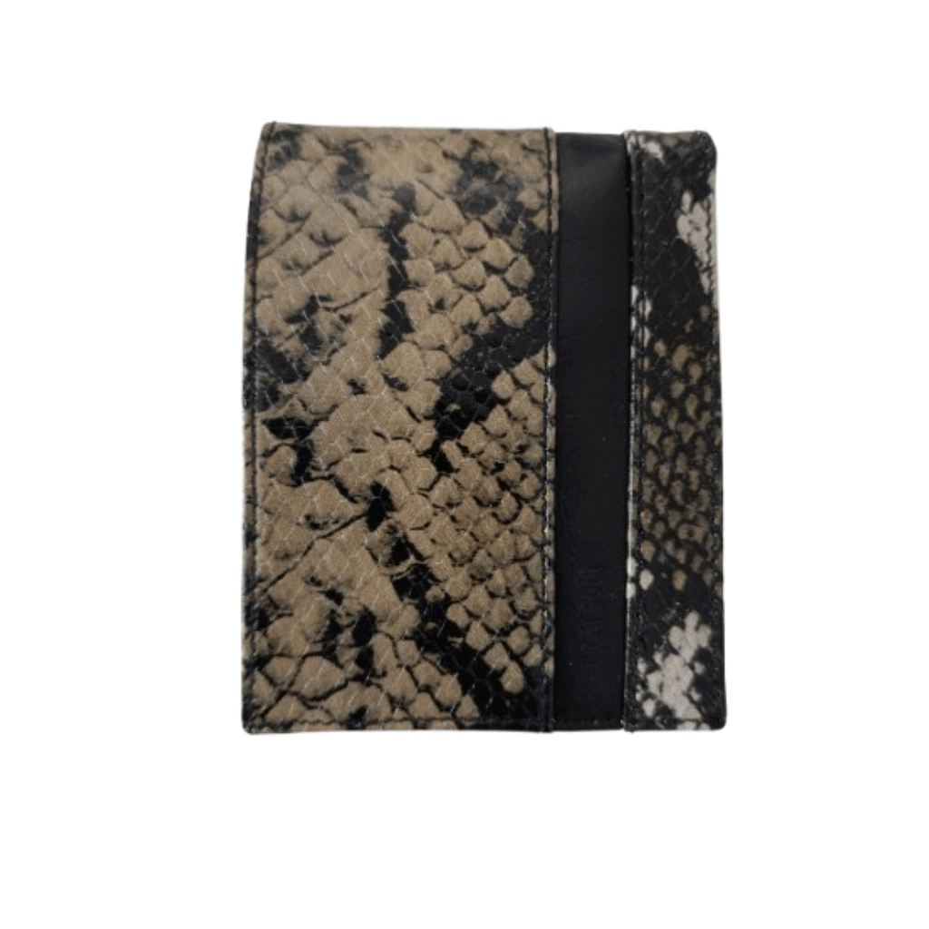 Portefeuille Cuir Noir & Gris Effet Serpent | Yamiriam – cadeau homme - YaMiriam